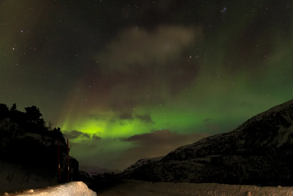 Aurora borealis lighting up the Arctic night